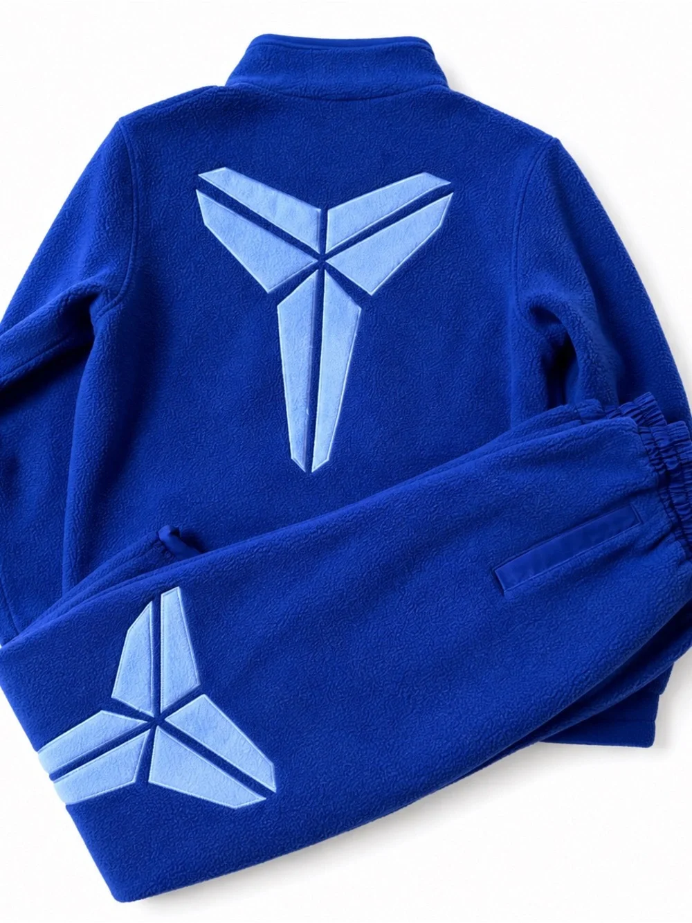 Kobe Style Blue Fleece Tracksuit Jacket & Jogger Pants Set